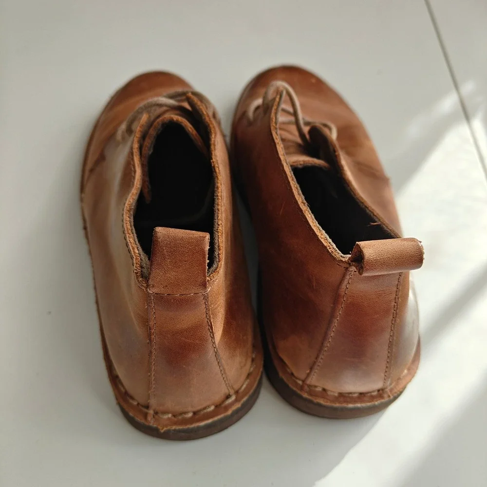 Mens Tan Leather Chukka Boots Lace Up Mid Top Desert Shoe Brown Round Toe Target